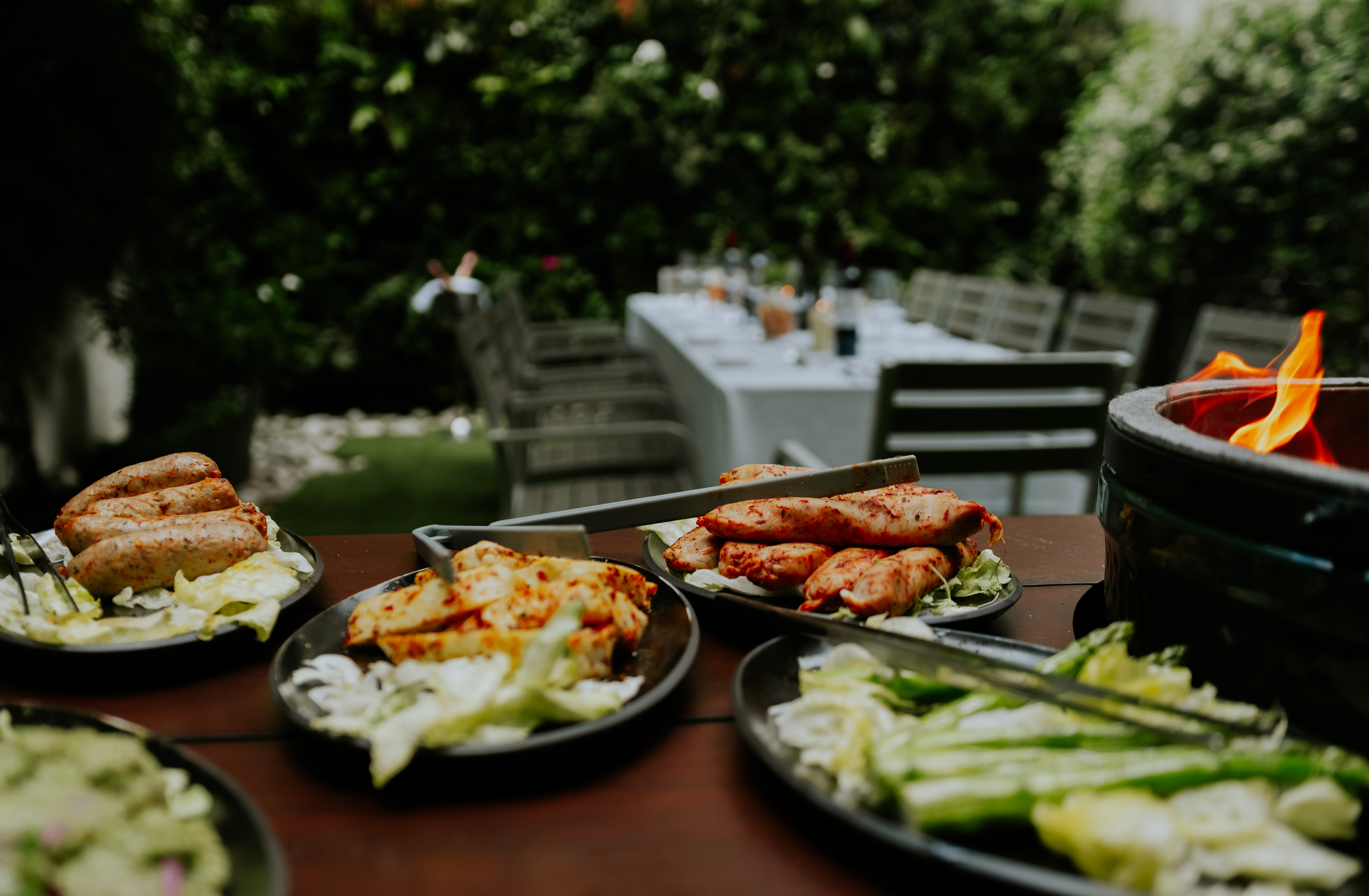 Outdoor dining setup at The Hyde Garden, perfect for corporate retreats and gatherings.