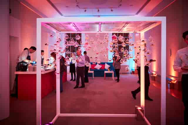 Stylish event space at National Grid with modern decor, ideal for corporate gatherings.