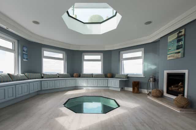Stylish octagonal meeting space in No Man's Fort, perfect for creative events and gatherings.