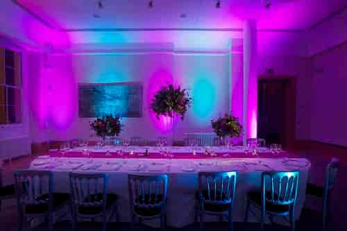 Rolls Royce at Prince Philip House, elegant banquet table for upscale corporate event.