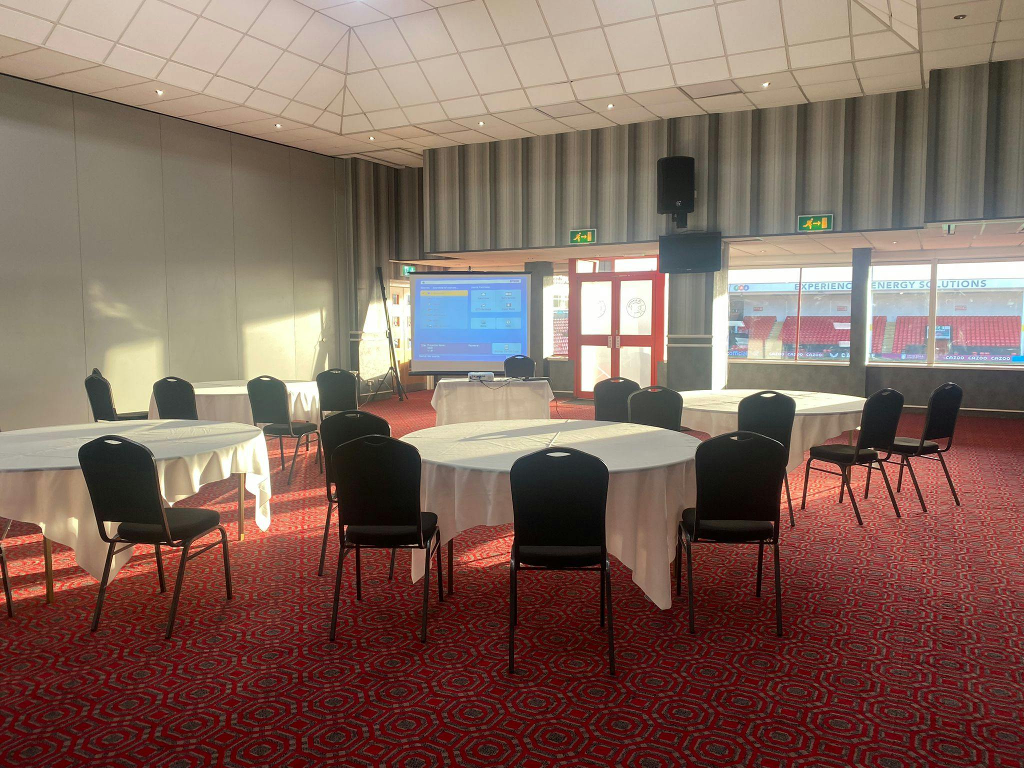 Ray Graydon Lounge at Walsall FC, versatile meeting space for workshops and conferences.