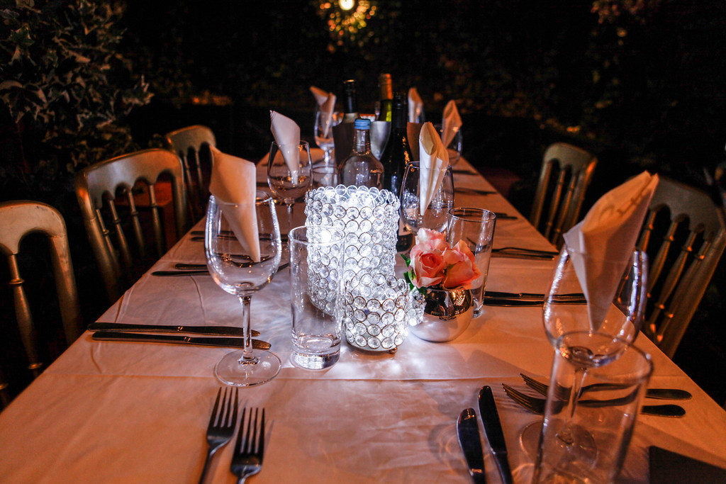 Elegant dining table setup with sparkling centerpiece for upscale events in Patch St Paul’s. - Banner