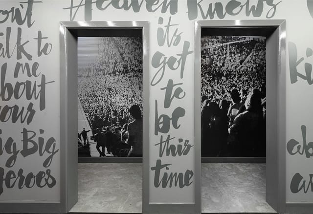 Whole Venue hallway at Manchester Arena with bold text, ideal for events and meetings.