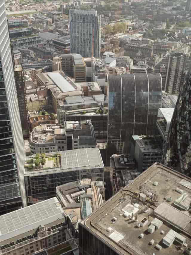 Corporate summit venue at London's Leadenhall Building with panoramic city skyline views.