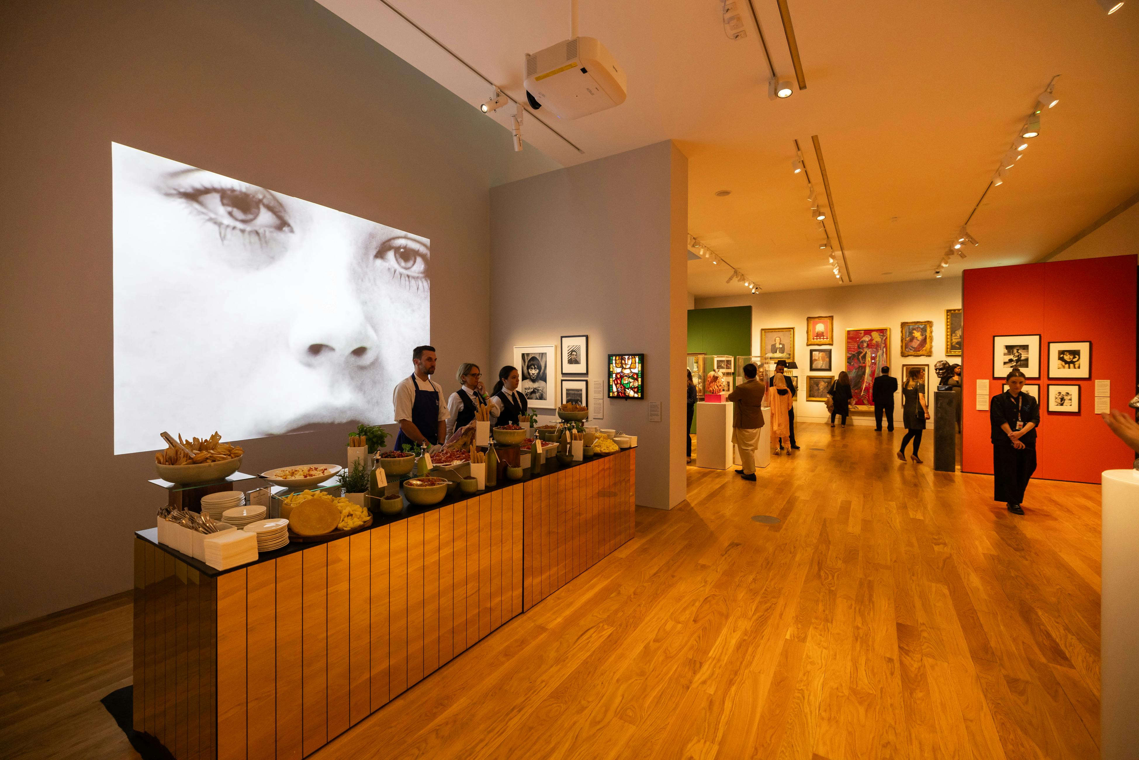 Balcony Gallery event space with art, ideal for networking and cocktail receptions.