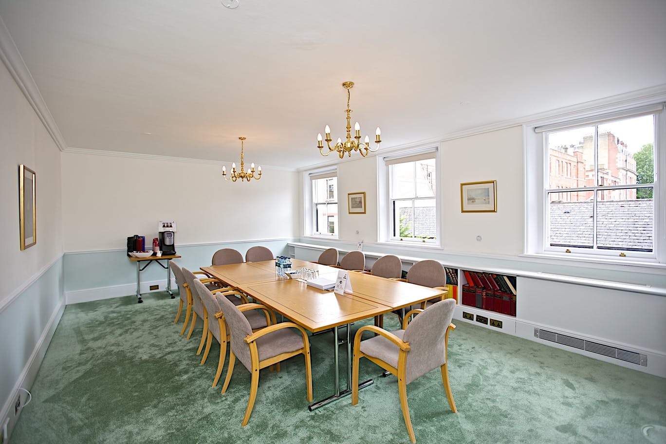 Duncan Grant Room with wooden table, ideal for meetings and presentations in Bloomsbury.