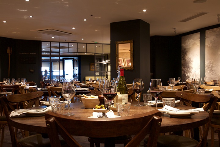 Sophisticated dining space at Brasserie Blanc Southbank for corporate events and gatherings. - Banner