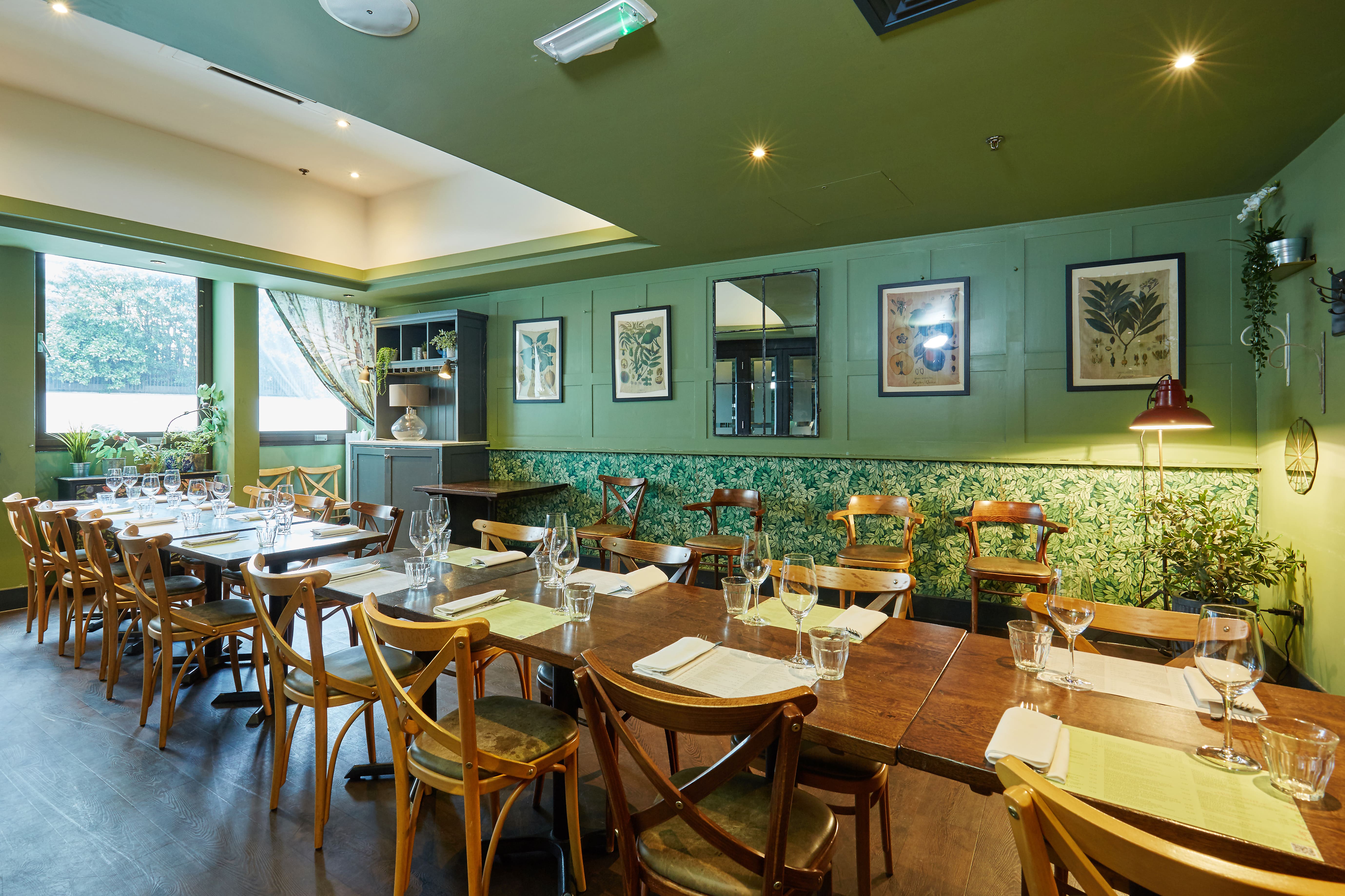 Elegant dining space at Brasserie Blanc Southbank for corporate events and gatherings. - Banner