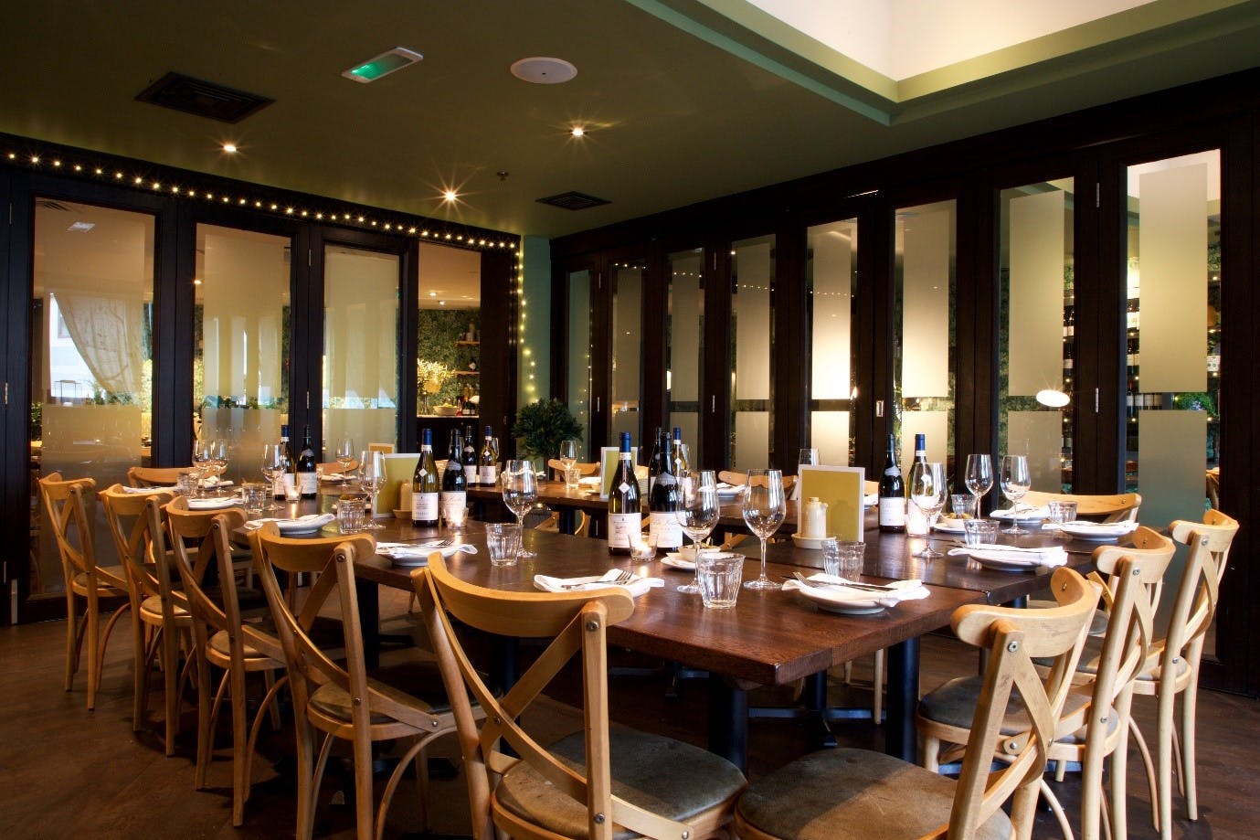 Medium Private Dining Room at Brasserie Blanc Southbank, elegant setup for corporate events.