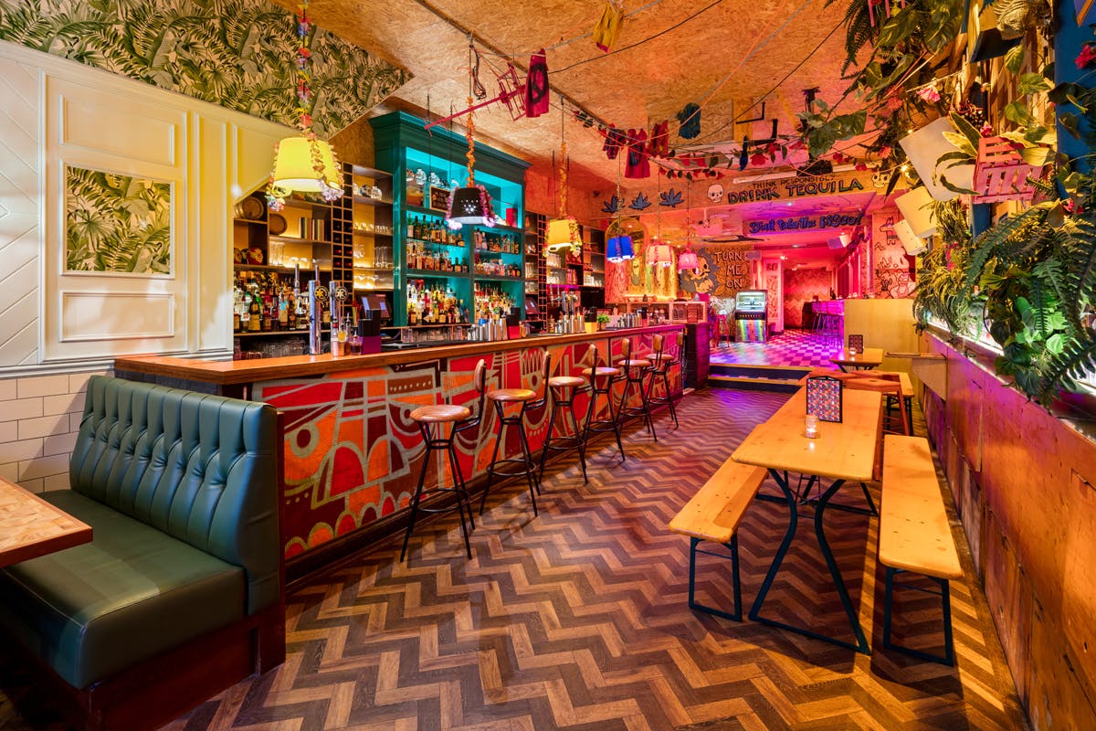Vibrant venue in Barrio Angel, ideal for casual meetings and social events.