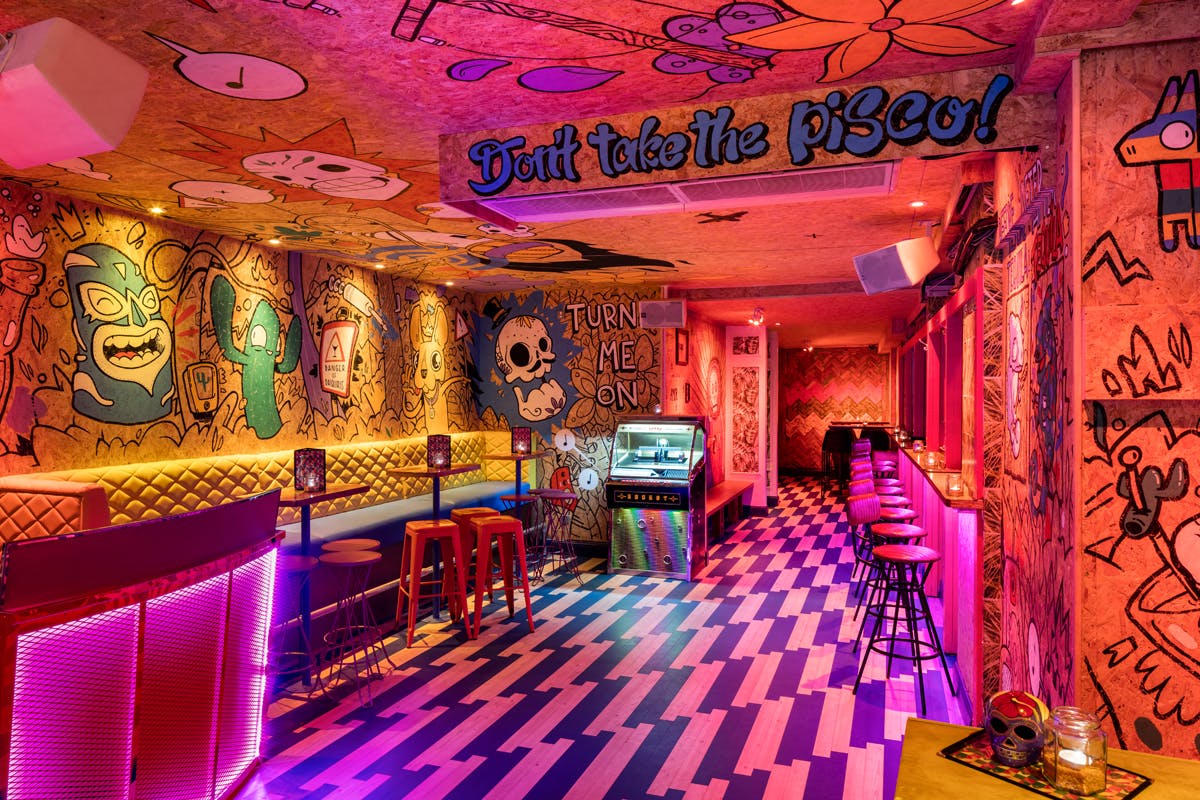 Vibrant event space in Barrio Angel, perfect for themed parties and networking.