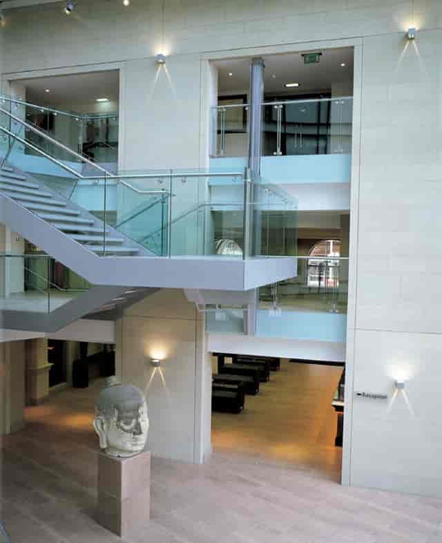 Steak & Lobster Restaurant, modern venue with glass railings for upscale events and conferences.