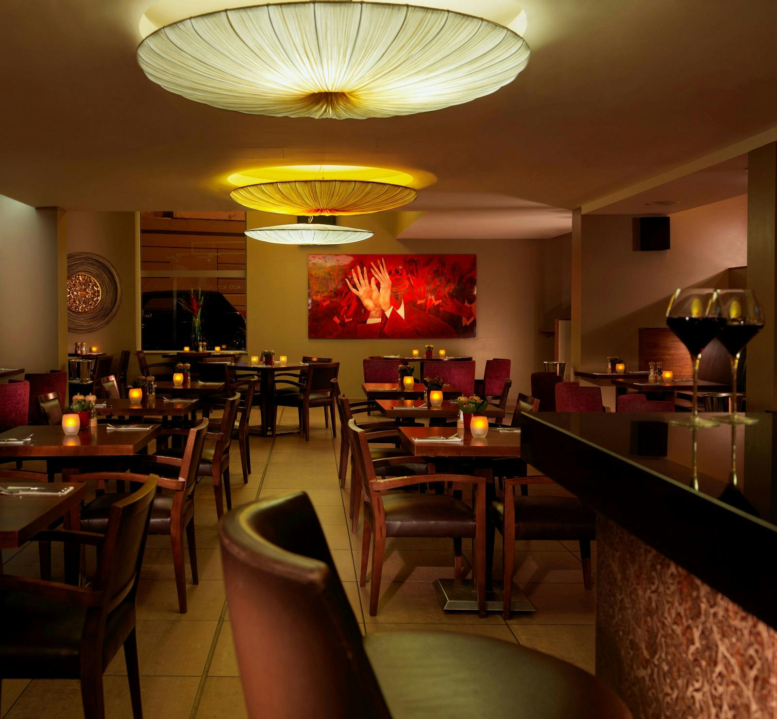 Steak & Lobster Restaurant, elegant dining space for corporate events and gatherings.