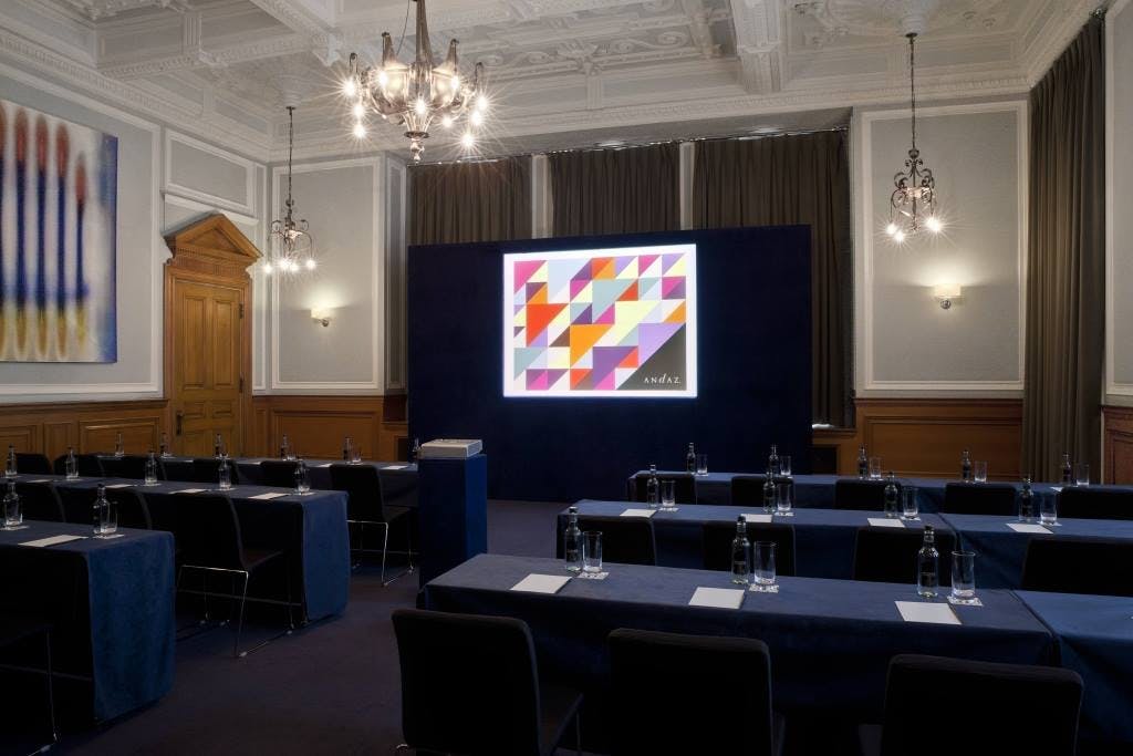 Modern meeting room at Andaz London, ideal for corporate events and workshops.