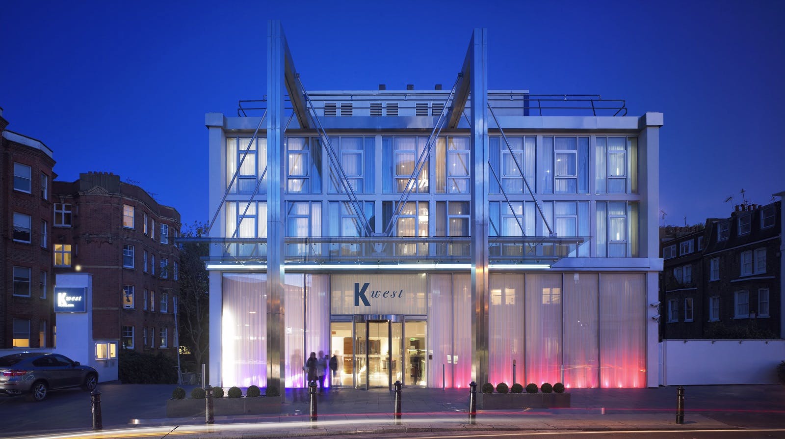Modern K Lounge venue with sleek facade, ideal for corporate events and social functions.