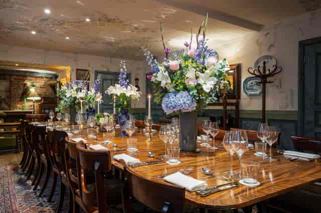 Elegant dining table setup at The Zetter Clerkenwell for corporate dinners and events.