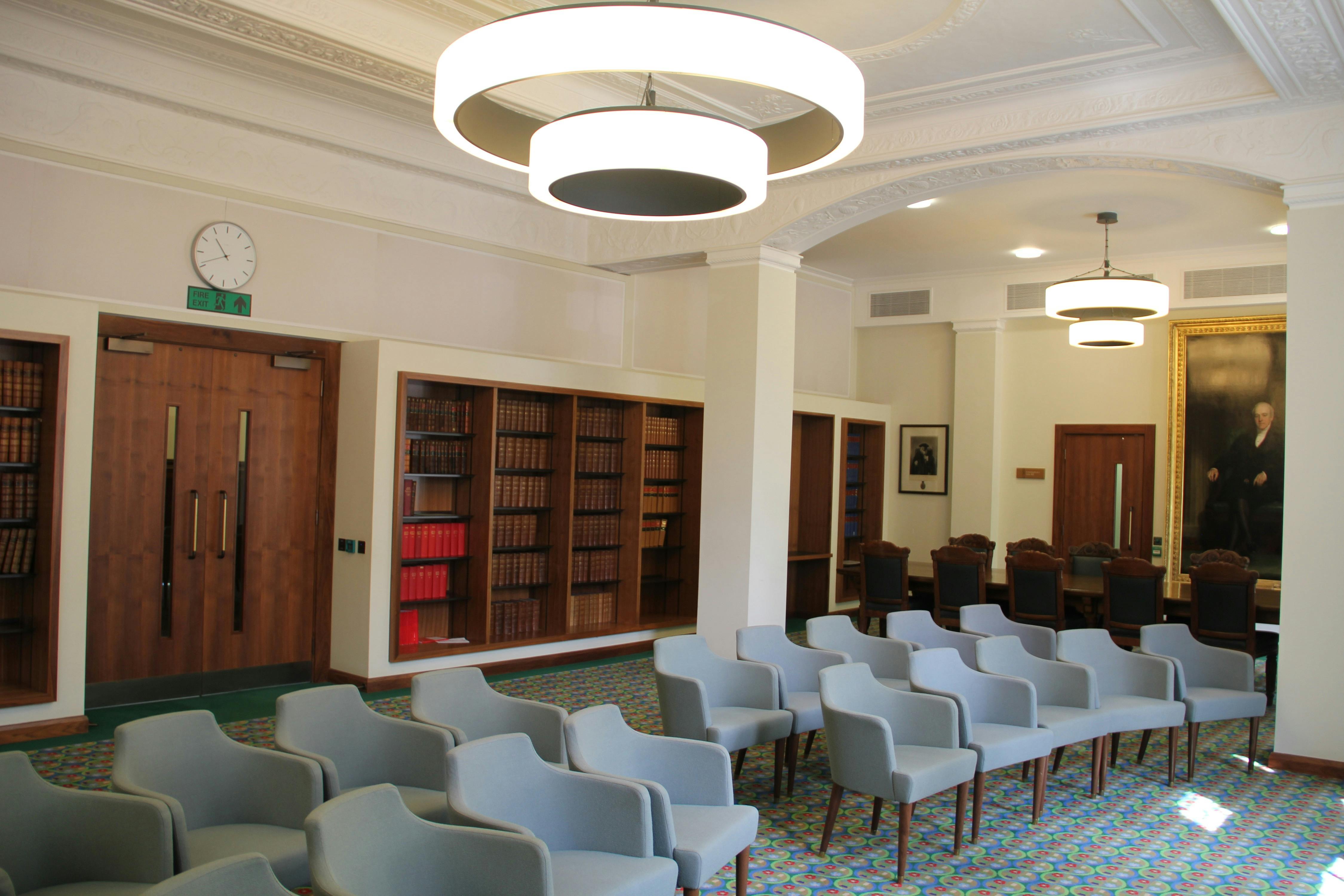 Lawyer's Suite in UK Supreme Court, modern meeting room for professional gatherings.