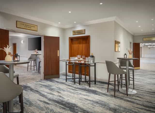Merchant Suite pre-function area at Delta Hotels Liverpool, ideal for networking events.