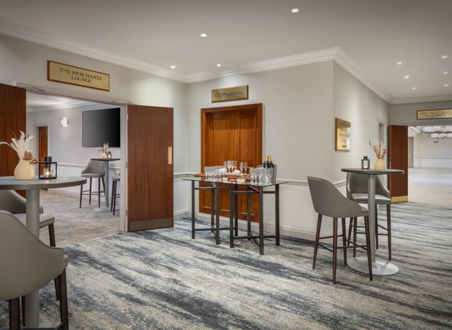 Merchant Suite pre-function area at Delta Hotels Liverpool, ideal for networking events.