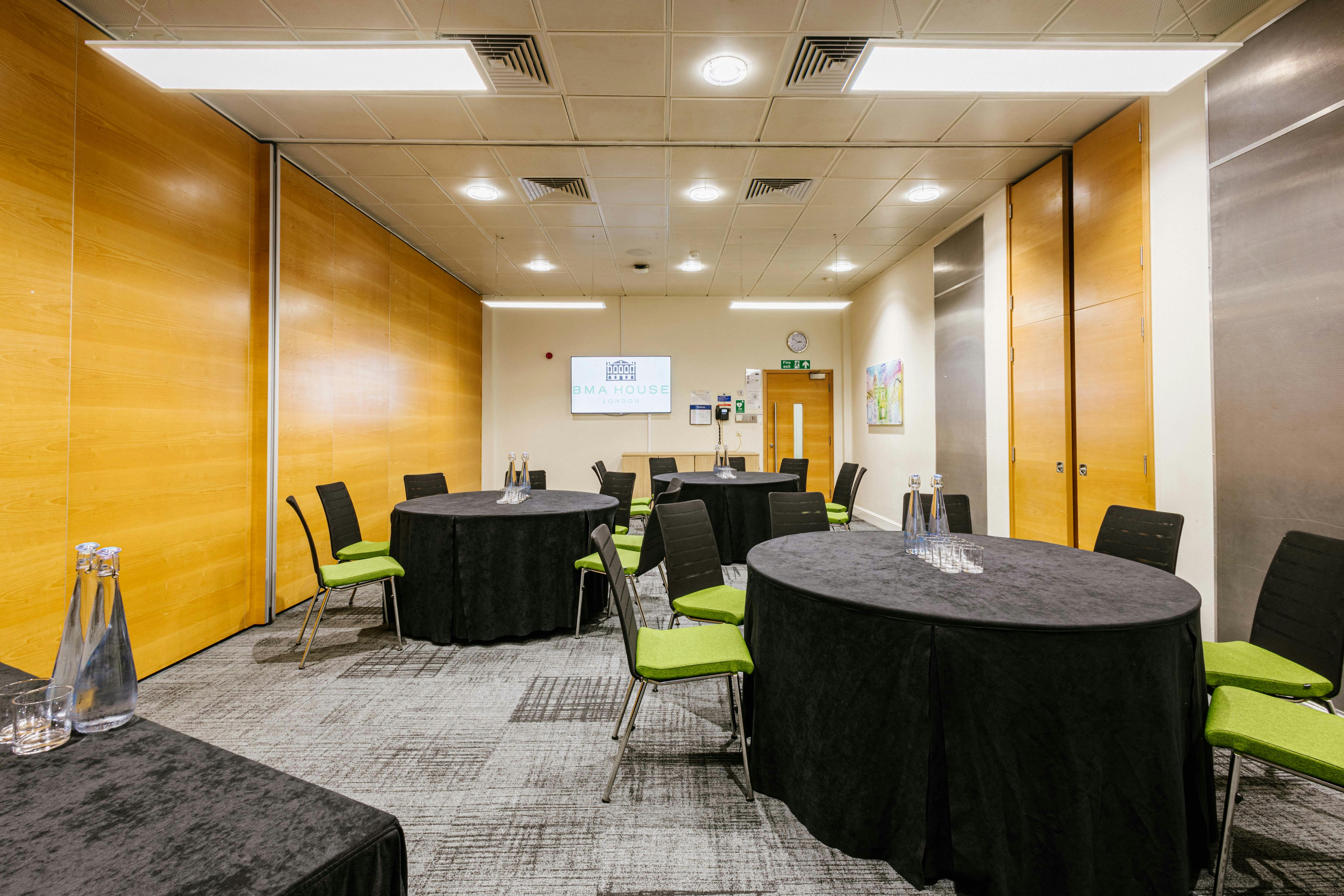 Lister Fleming Suite in BMA House, versatile meeting room for workshops and conferences.