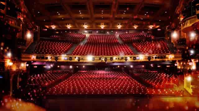 Birmingham Hippodrome auditorium with vacant red seats, ideal for events and performances.
