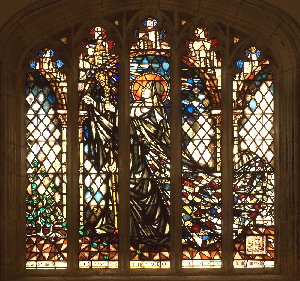 Stained glass window in The Nave at Bishopsgate, perfect for elegant weddings and events. - Banner