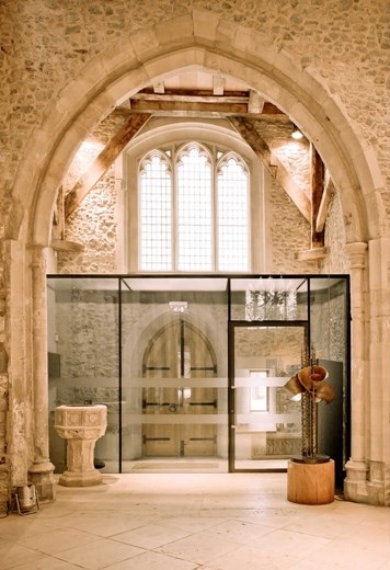 Historic venue at Seventy Eight Bishopsgate with high arched ceilings for events. - Banner