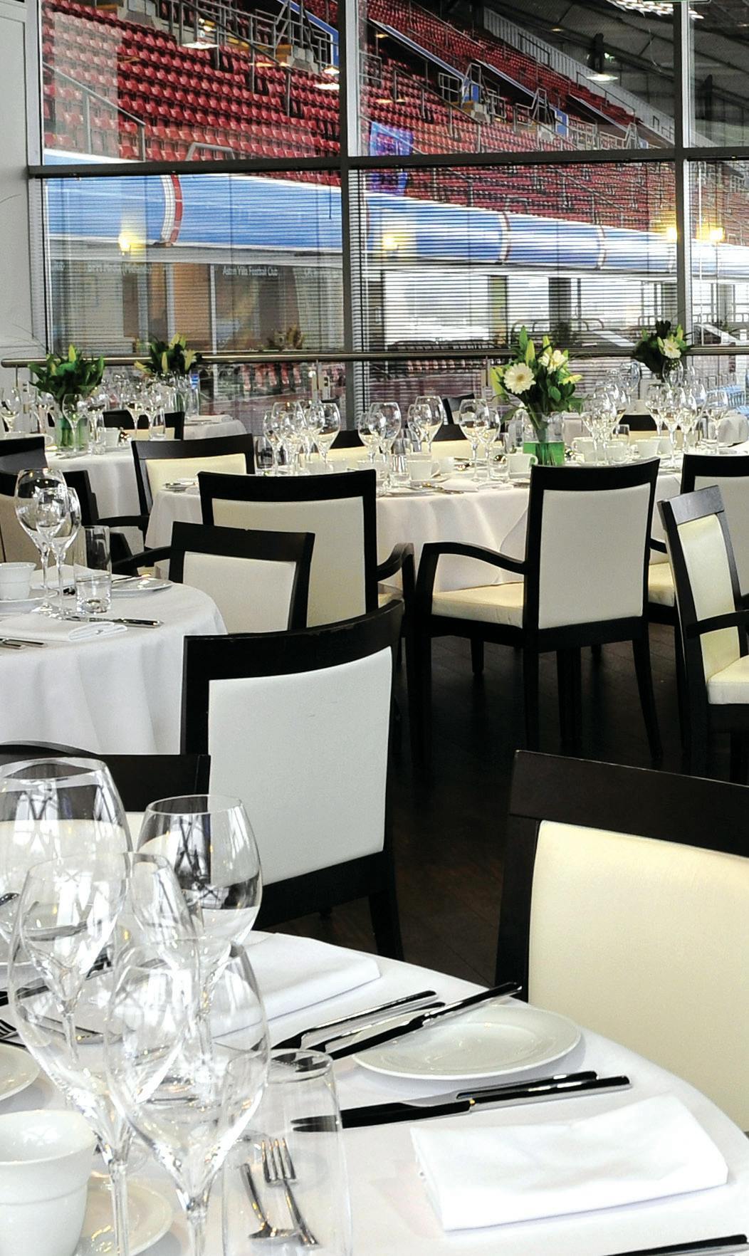 Directors dining space at Villa Park, elegant table setting for corporate events.