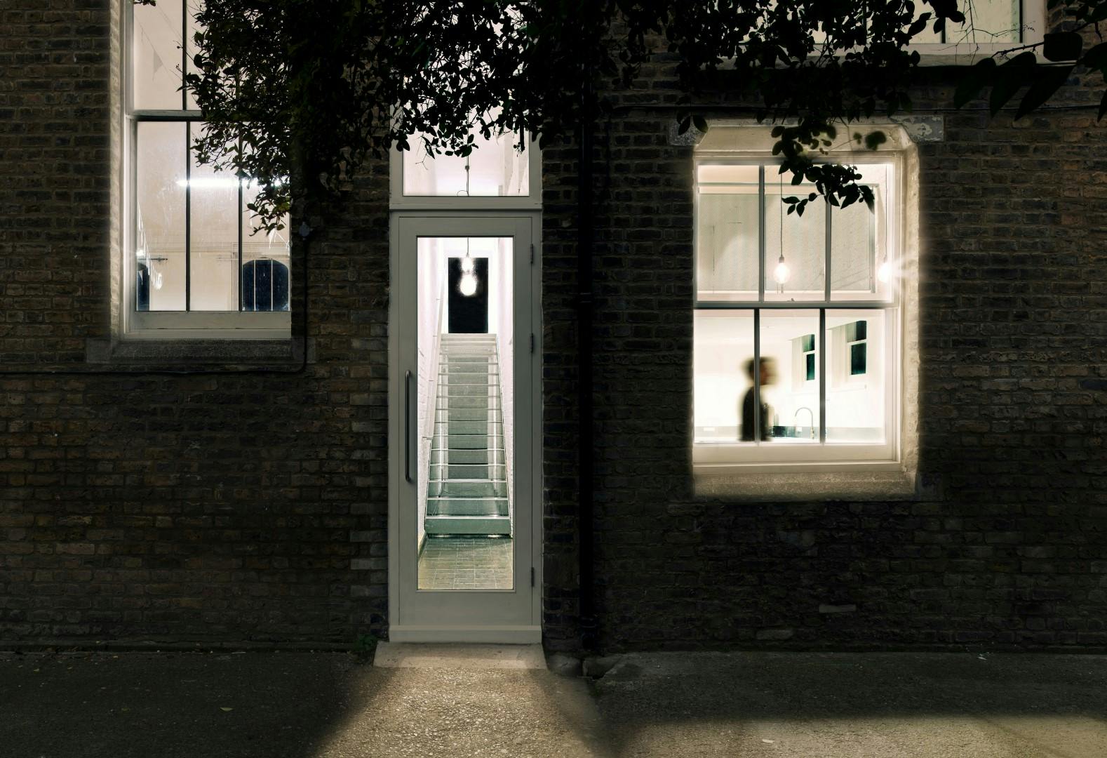 Modern venue entrance at Saint Barnabas Dalston, ideal for events and gatherings.