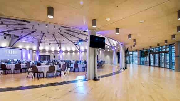 Grand Hall at Wembley: elegant circular event space for meetings and gatherings.