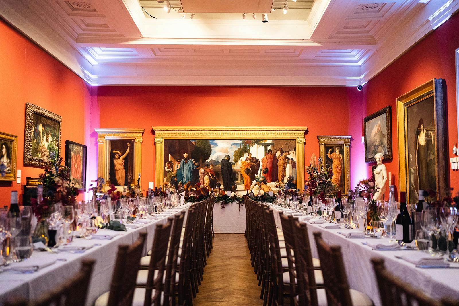 Victorian Galleries dining room in Manchester Art Gallery, ideal for elegant events and galas.