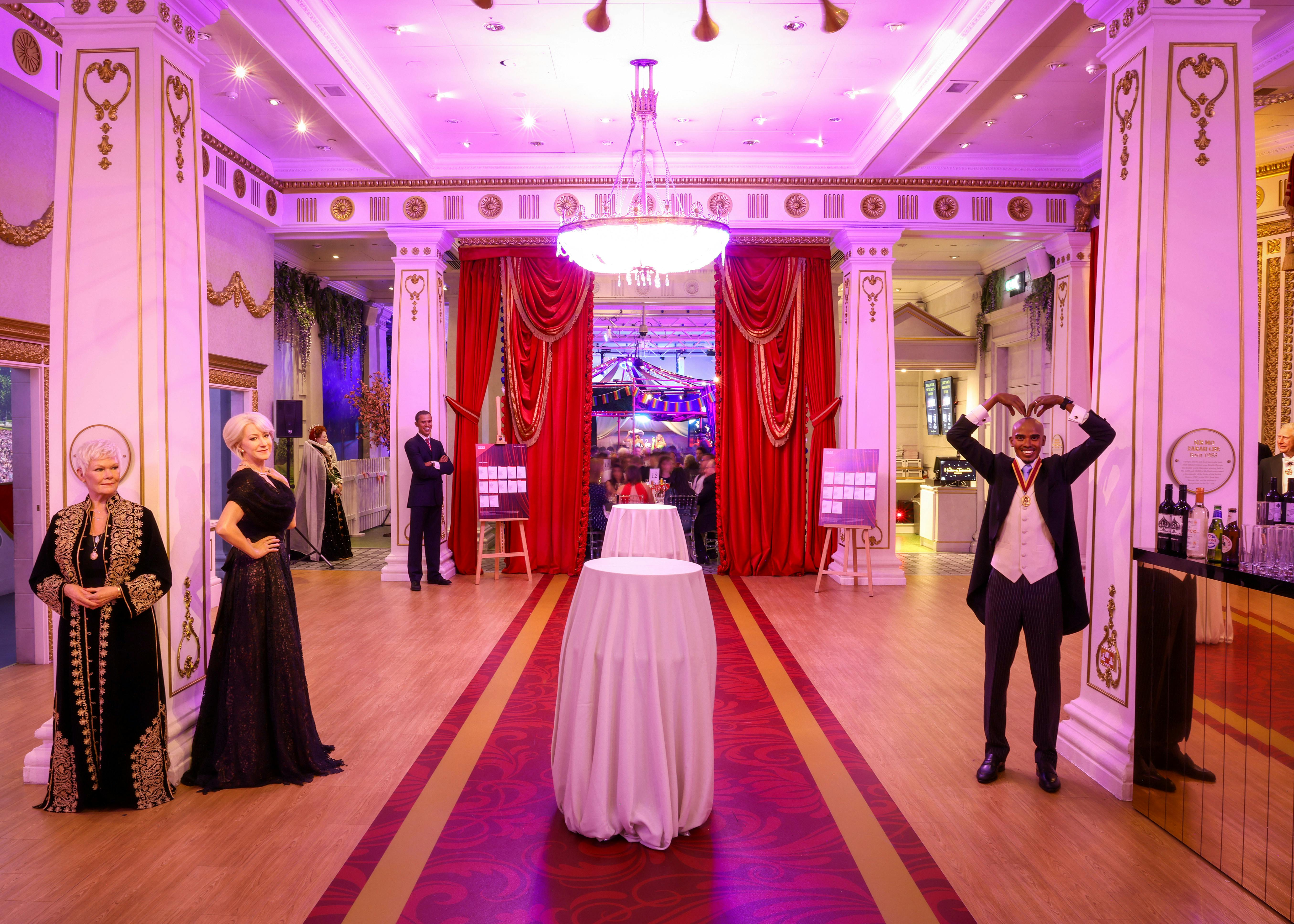 World Stage at Madame Tussauds, elegant event space with chandelier, luxury gatherings.