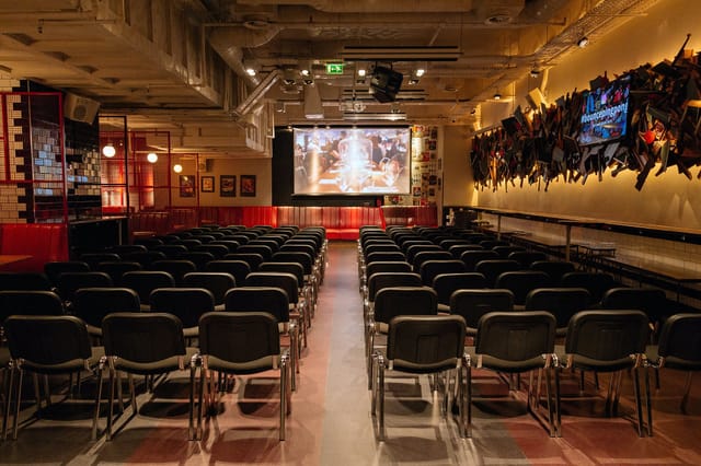 Bounce Farringdon industrial event space with screen