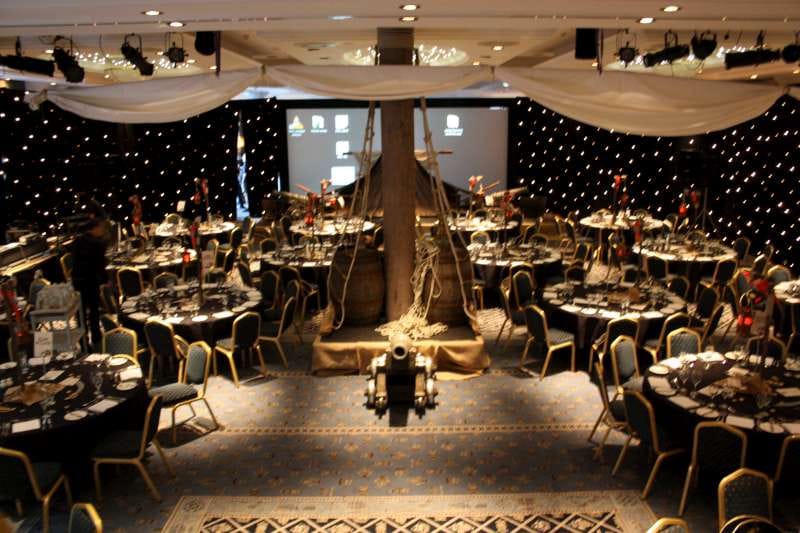Elegant Stateroom at Alton Towers Resort for corporate events and gala dinners.