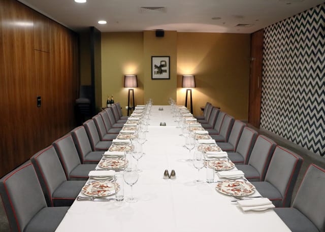 Elegant meeting space at Opus Restaurant, perfect for corporate events and dining.