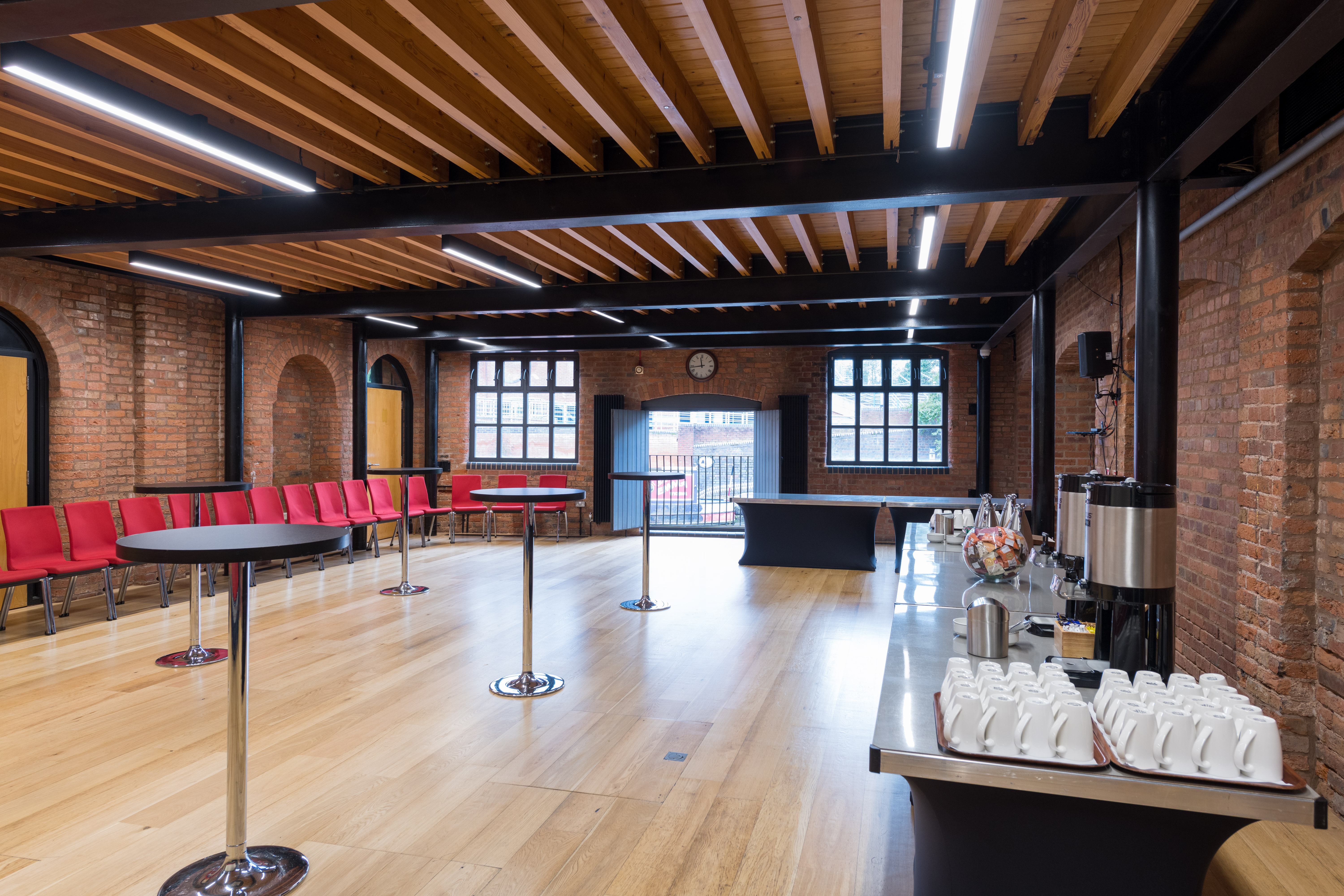 Waterside Room at IET Birmingham: exposed brick walls, ideal for meetings and gatherings. - Banner