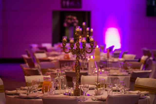 Elegant banquet hall in Rose Suite, Allianz Stadium for weddings and corporate events.