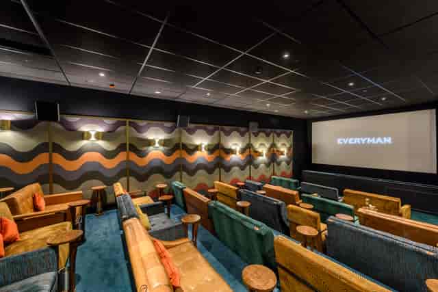 Upscale Everyman Cinema Screen 3 for private corporate presentations and product launches.