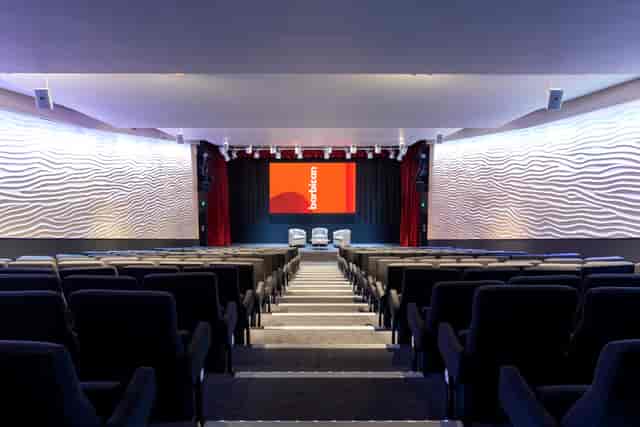 Frobisher Auditorium 1, Barbican Centre: modern event space with tiered seating for presentations.