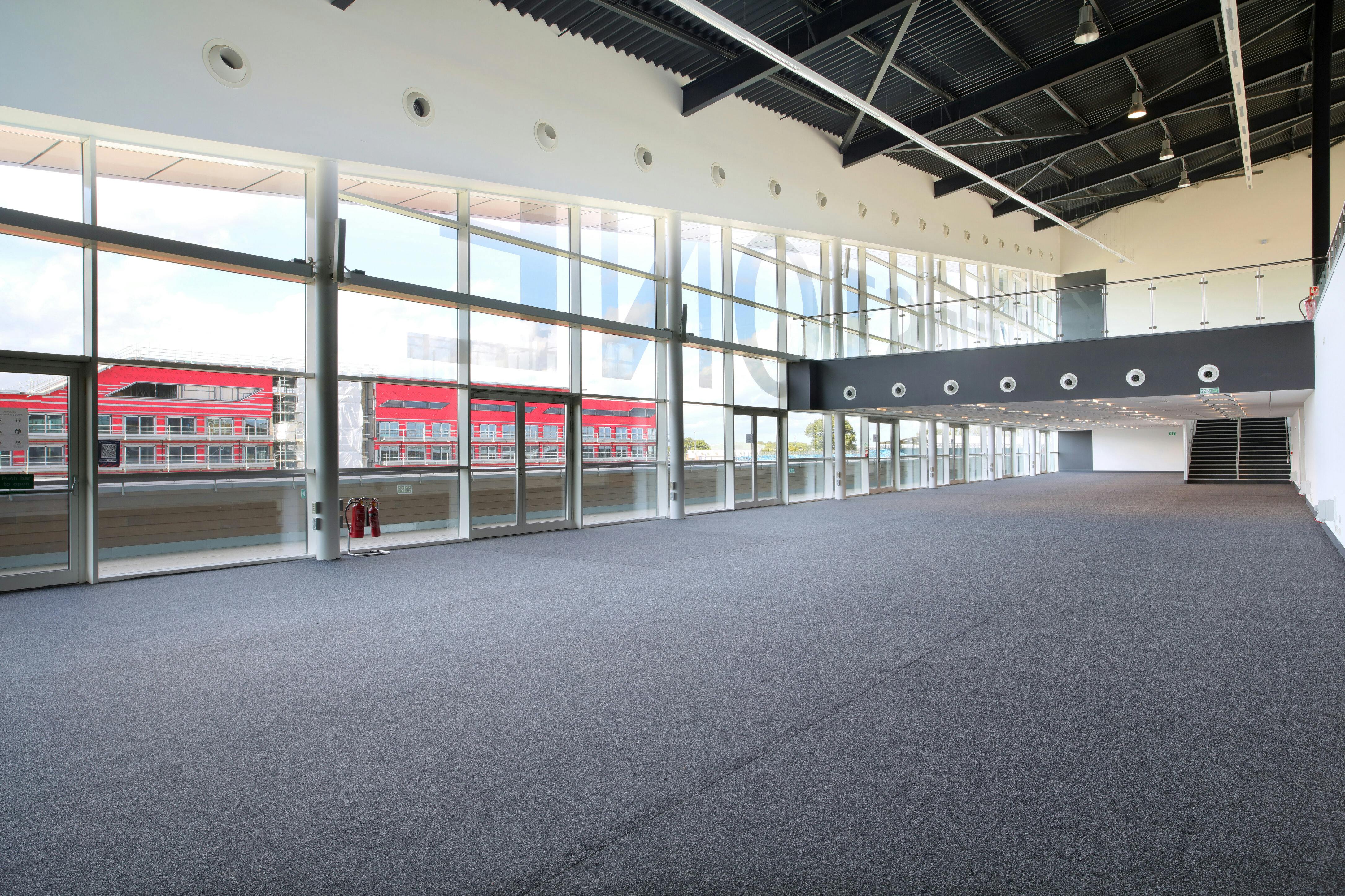 Spacious Hall 4 at Silverstone Centre, ideal for conferences and exhibitions.