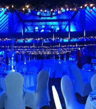 Whites Conference Suite with elegant round tables, ideal for weddings and corporate events.