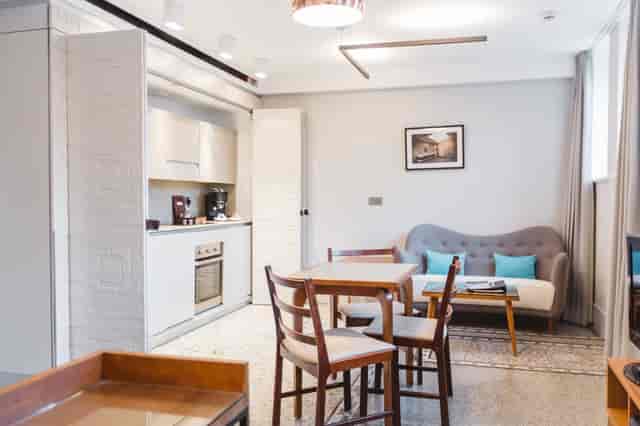 Modern meeting space in Town Hall Hotel, ideal for workshops and small gatherings.