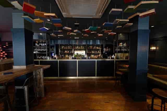 Clerkenwell & Social venue featuring a floating book installation for networking and event hire.