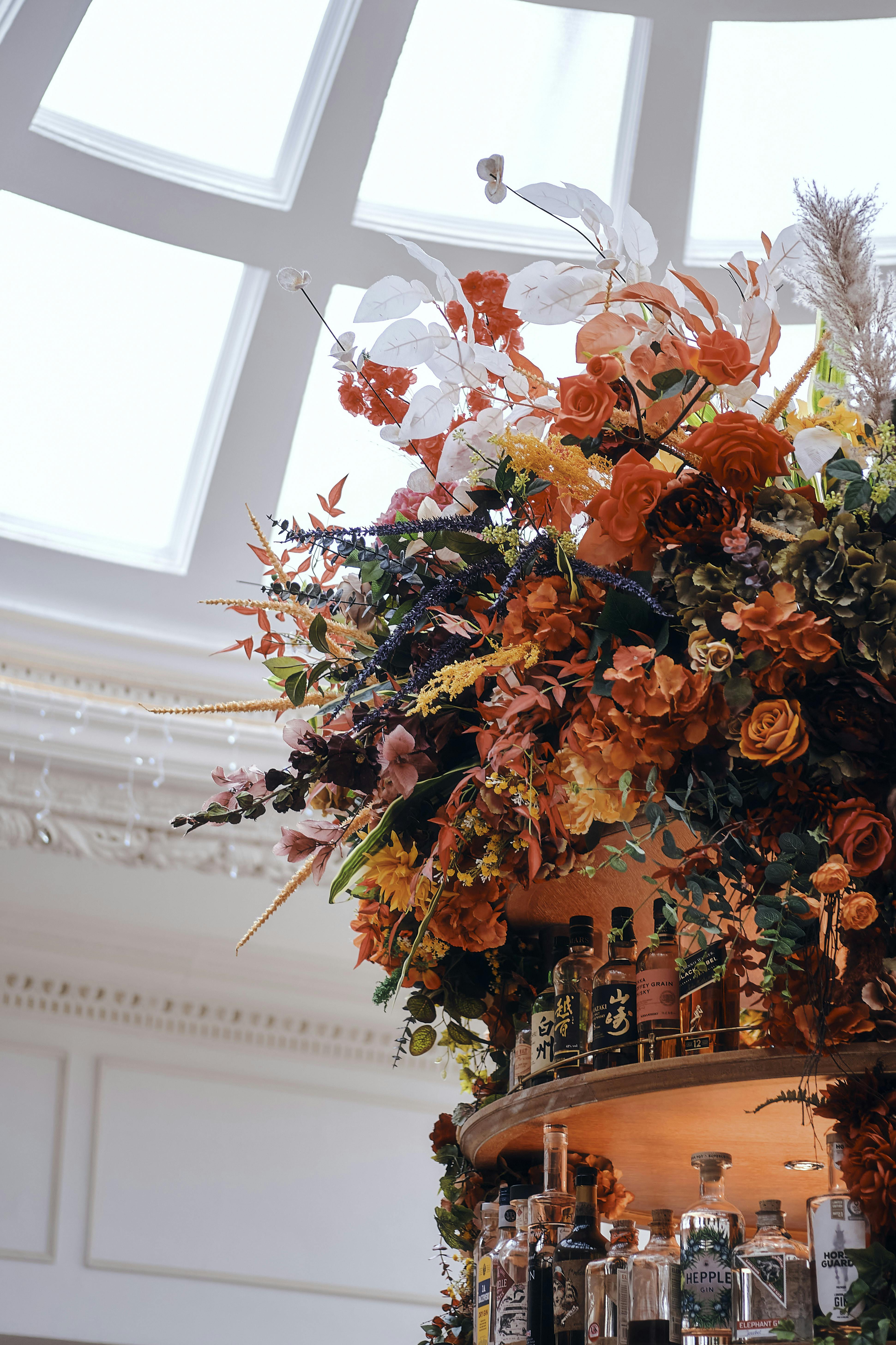 Floral arrangement at Brasserie, 1 Lombard Street for events and celebrations.