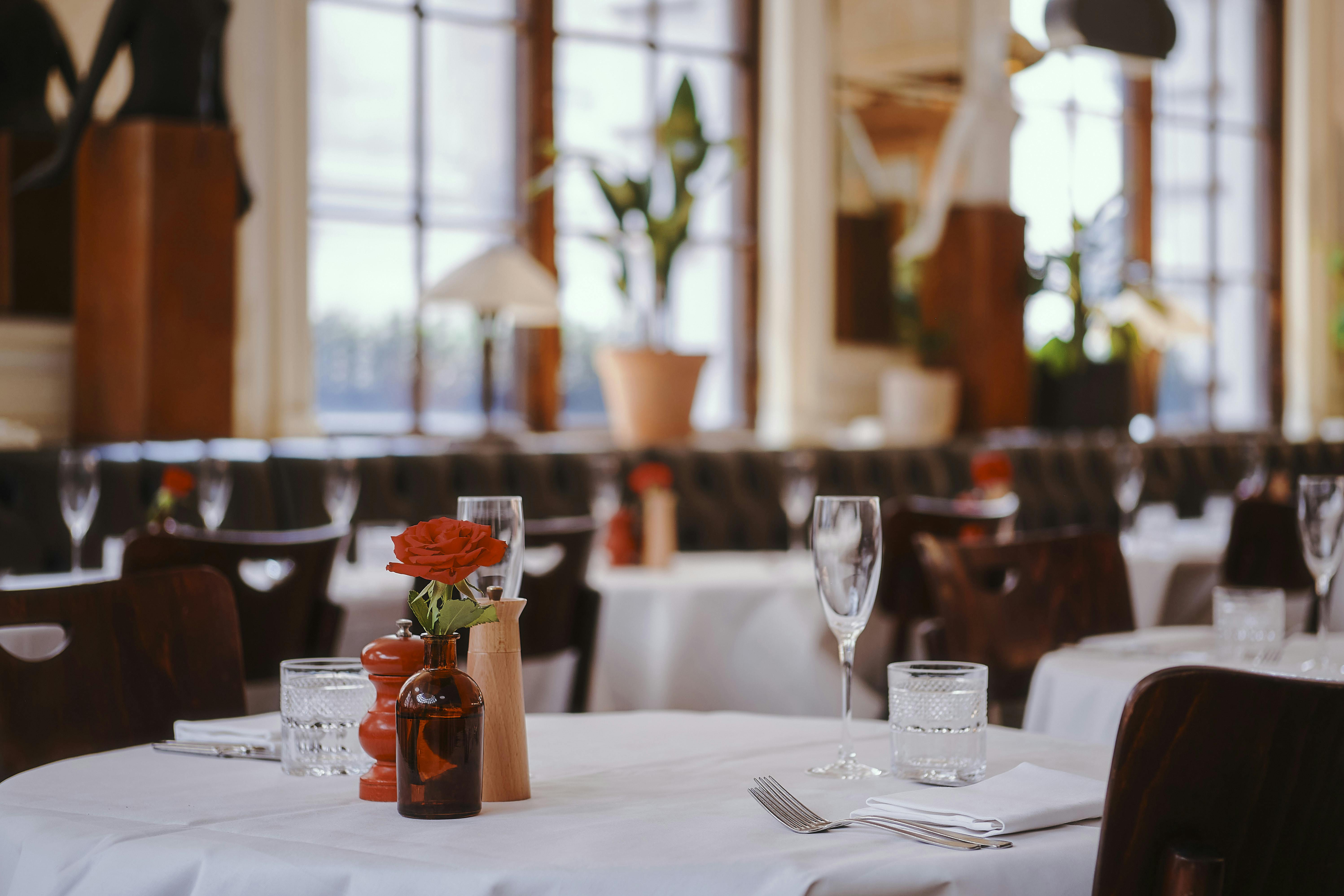 Elegant dining space at Brasserie, 1 Lombard Street, perfect for upscale events and gatherings.