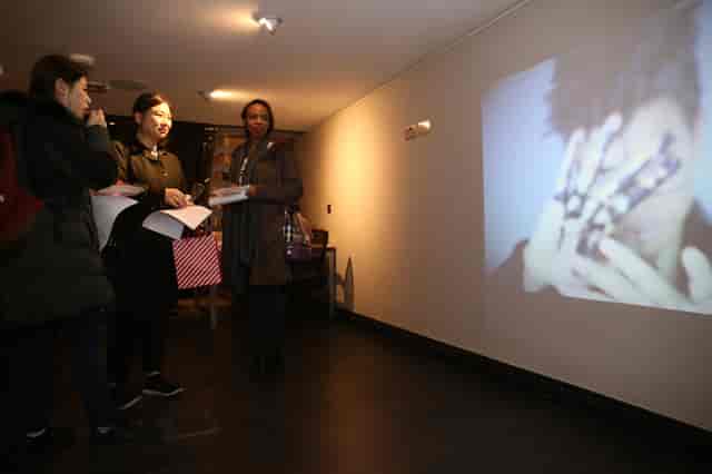 Old Brompton Gallery event space with multimedia presentation for engaging meetings.