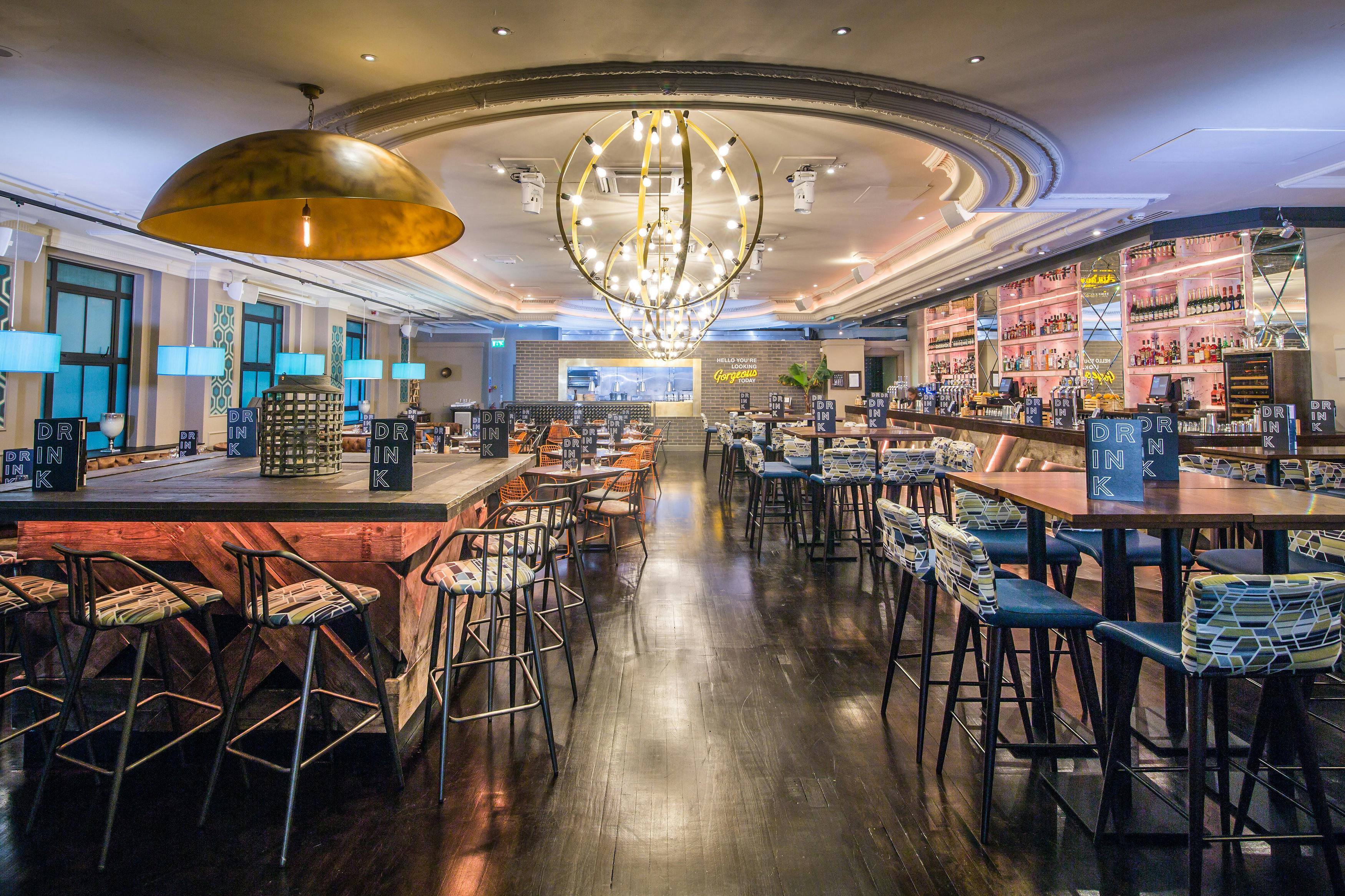 Stylish Bar & Kitchen in Sway, ideal for networking events and social gatherings.
