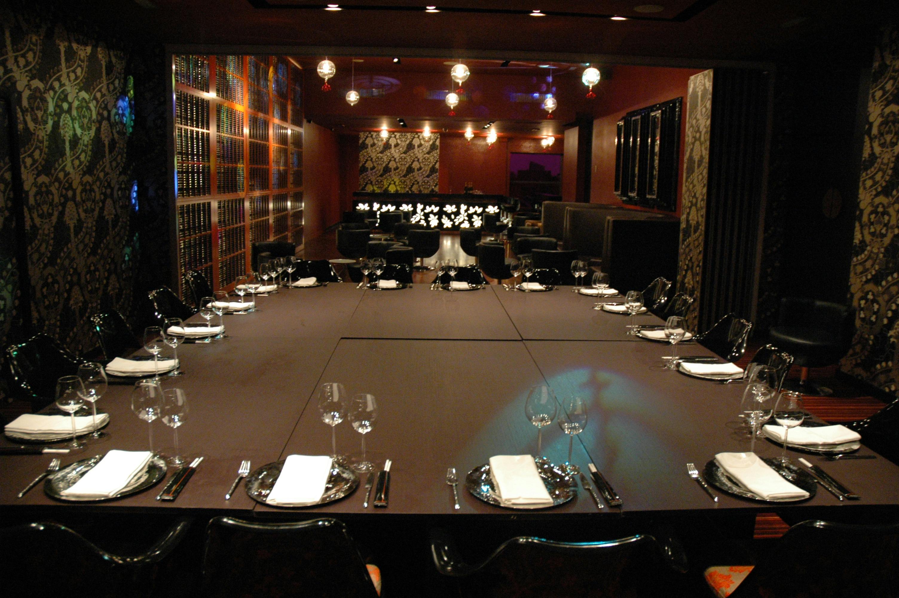 Elegant dining setup at Abacus Gallery for corporate events and private gatherings.