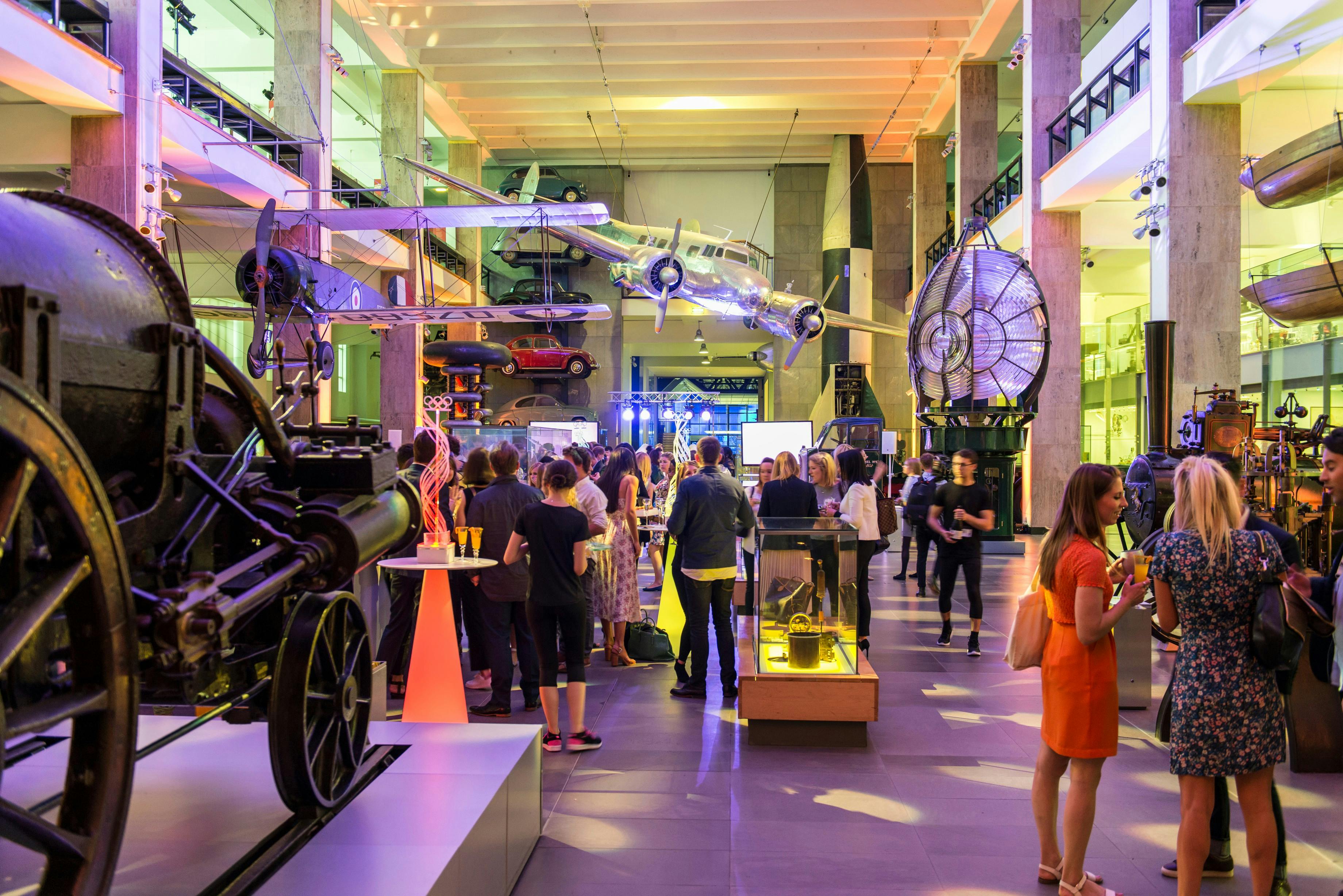 Vibrant event space at Making the Modern World, ideal for corporate networking and meetings.