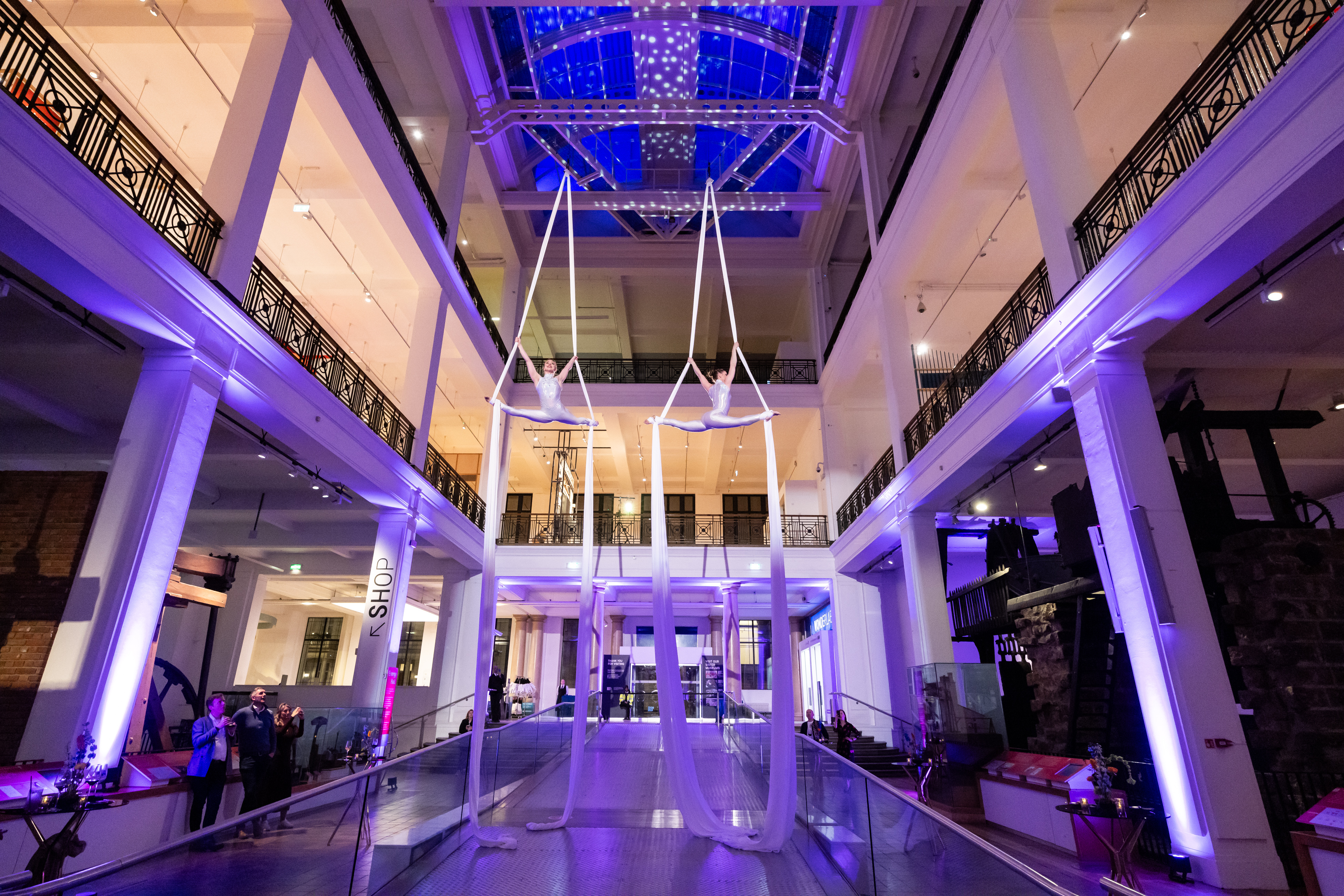 Science Museum Energy Hall gala event aerial performers - Banner